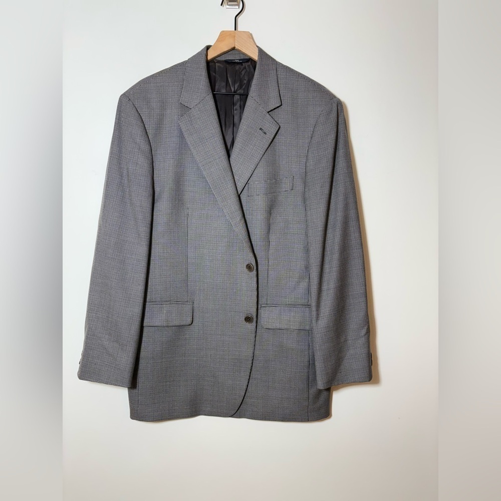 Brooks Brothers 346 Men's Gray Harringtone Wool Blazer Sport Coat 44R Jacket